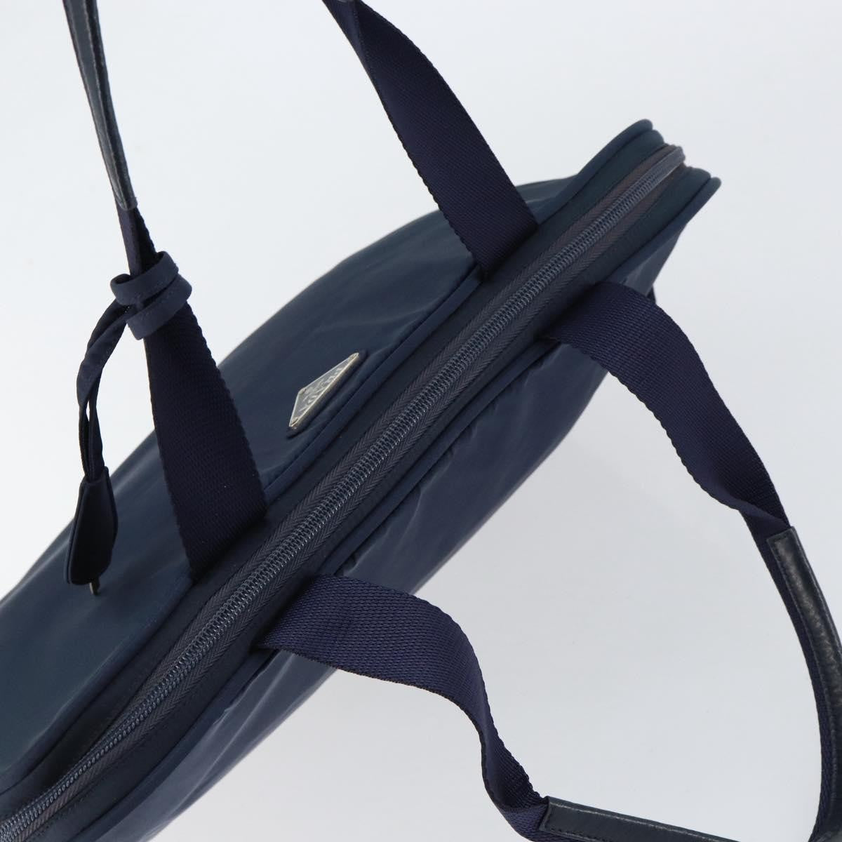 Prada Zip Around Tote Tessuto Navy Nylon Handbag (Pre-Owned)