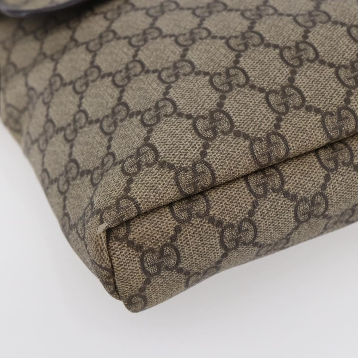 Gucci Flap Messenger Gg Coated Canvas Beige Canvas Shoulder Bag Bag (Pre-Owned)