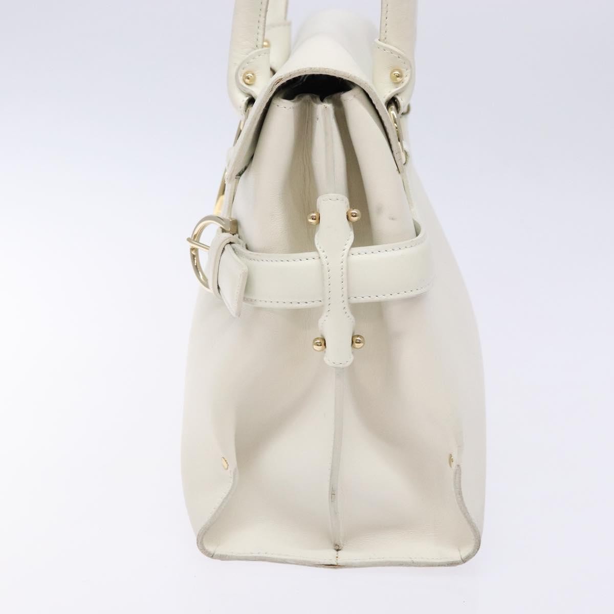 Salvatore Ferragamo Virna Satchel Leather White Leather Handbag (Pre-Owned)