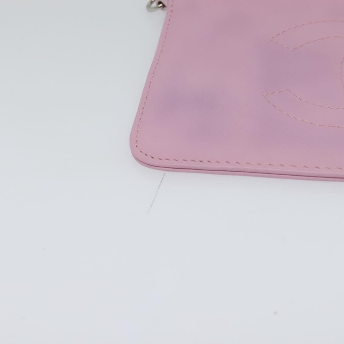 Chanel Cc Zip Clutch Leather Pink Leather Clutche & Pouche Bag (Pre-Owned)