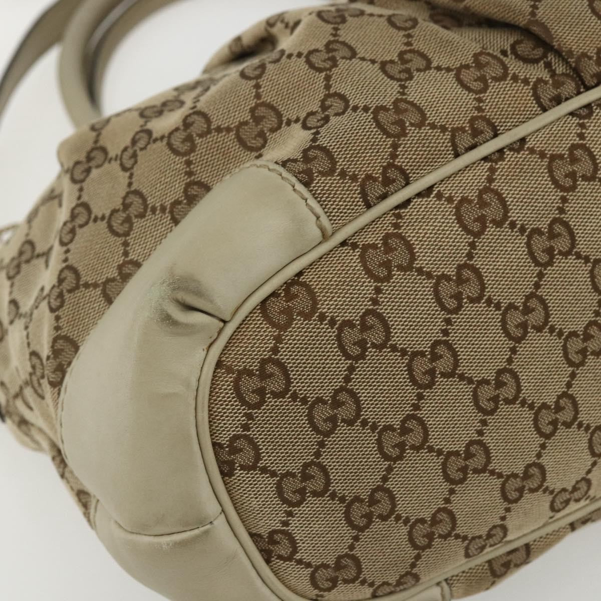 Gucci Sukey Top Handle Satchel Gg Coated Canvas Beige Canvas Handbag (Pre-Owned)