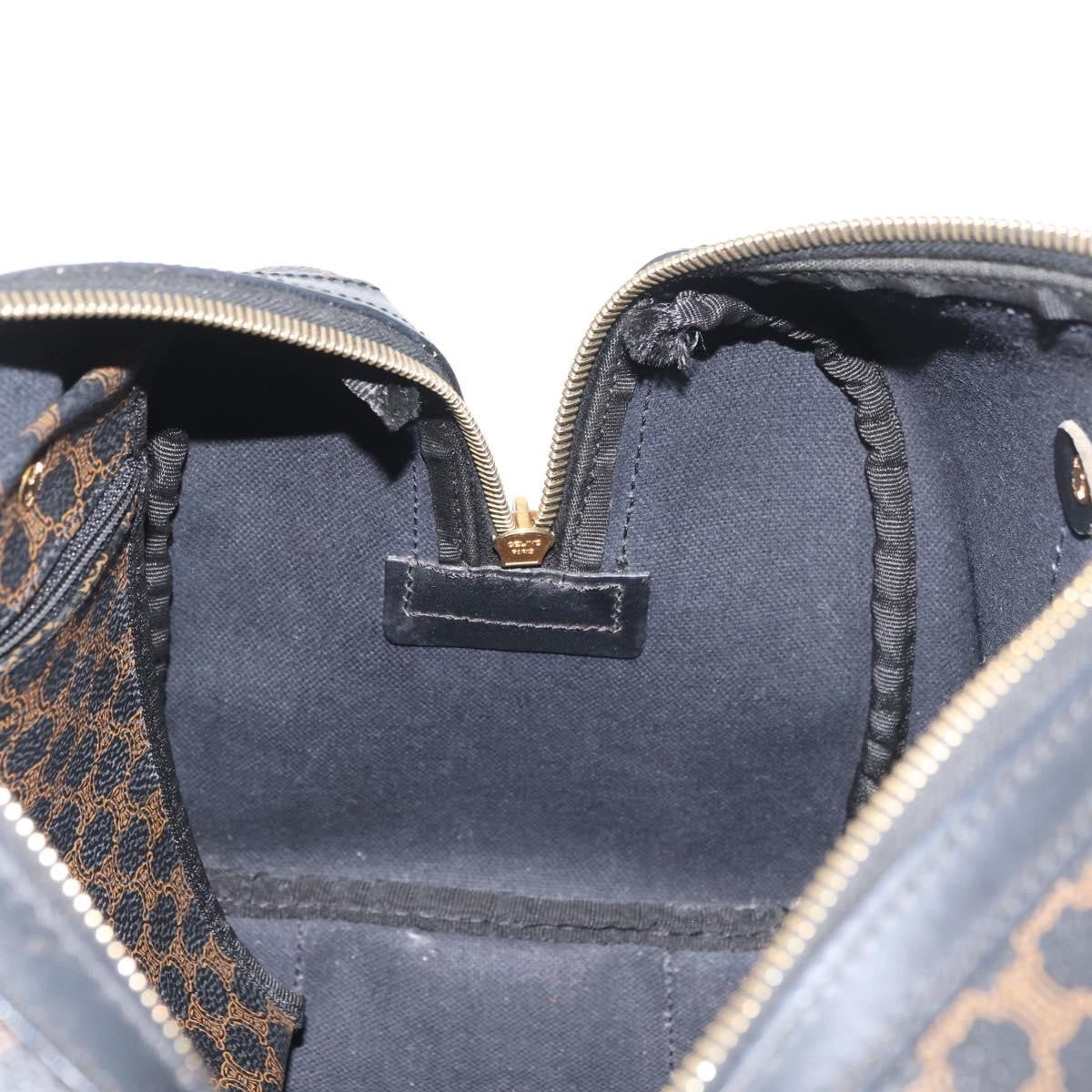 Celine Vintage Duffle Bag Macadam Coated Canvas Black Canvas Handbag (Pre-Owned)