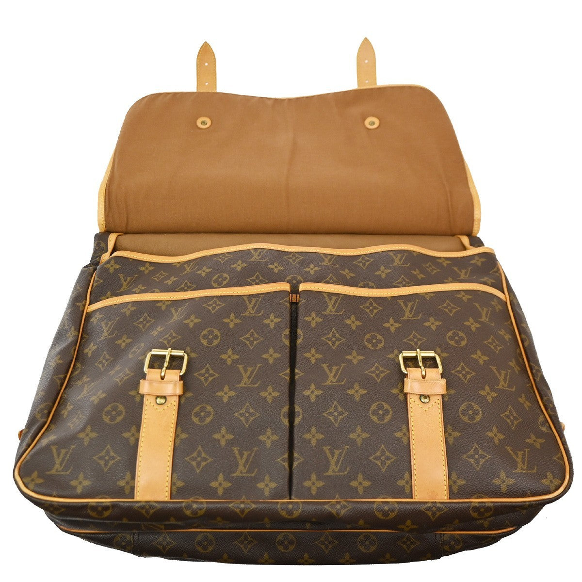 Louis Vuitton Sac Chasse Hunting Bag Monogram Canvas Brown Canvas Travel Bag Bag (Pre-Owned)