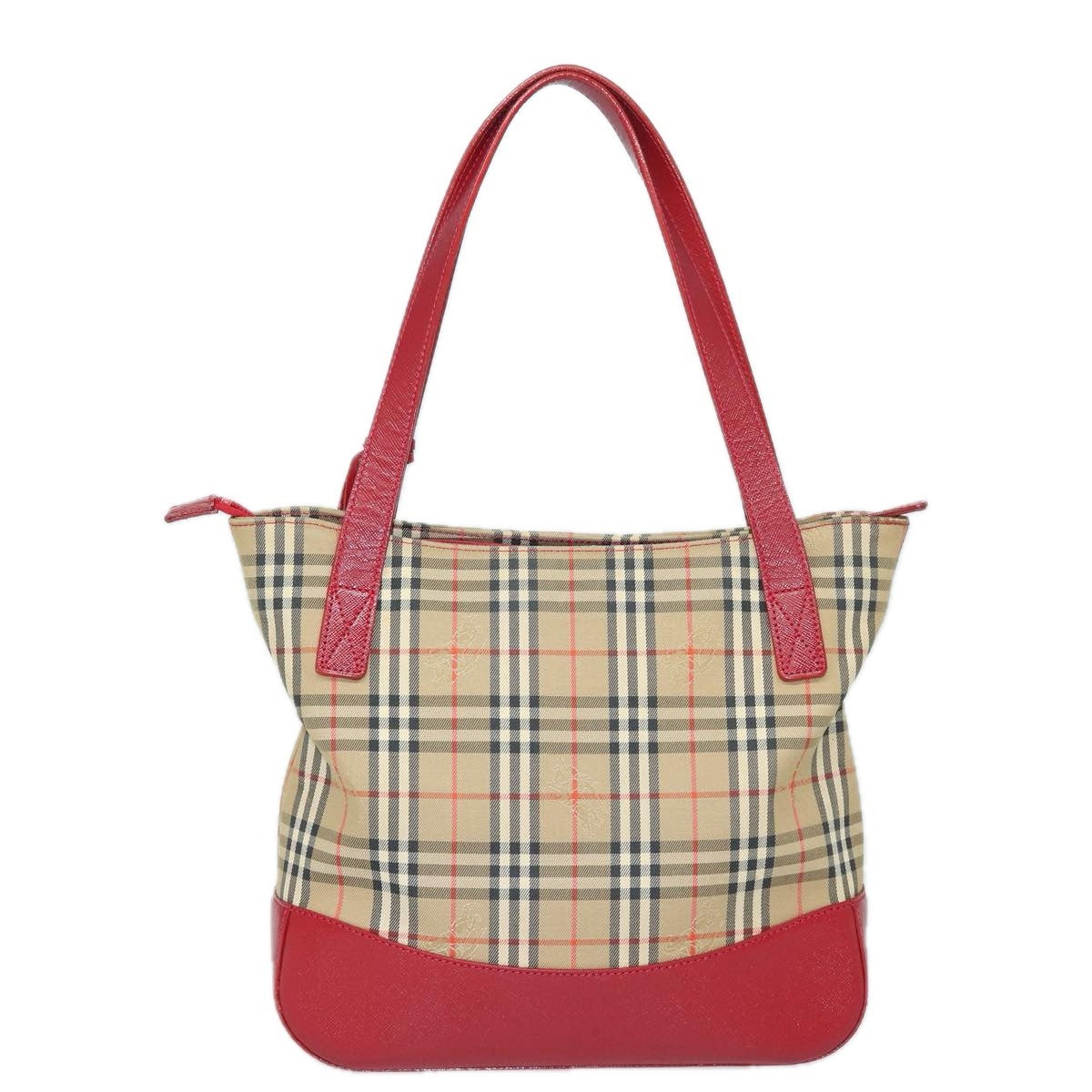 Burberry Nova Check Tote Canvas And Leather Beige Canvas Tote Bag Bag (Pre-Owned)