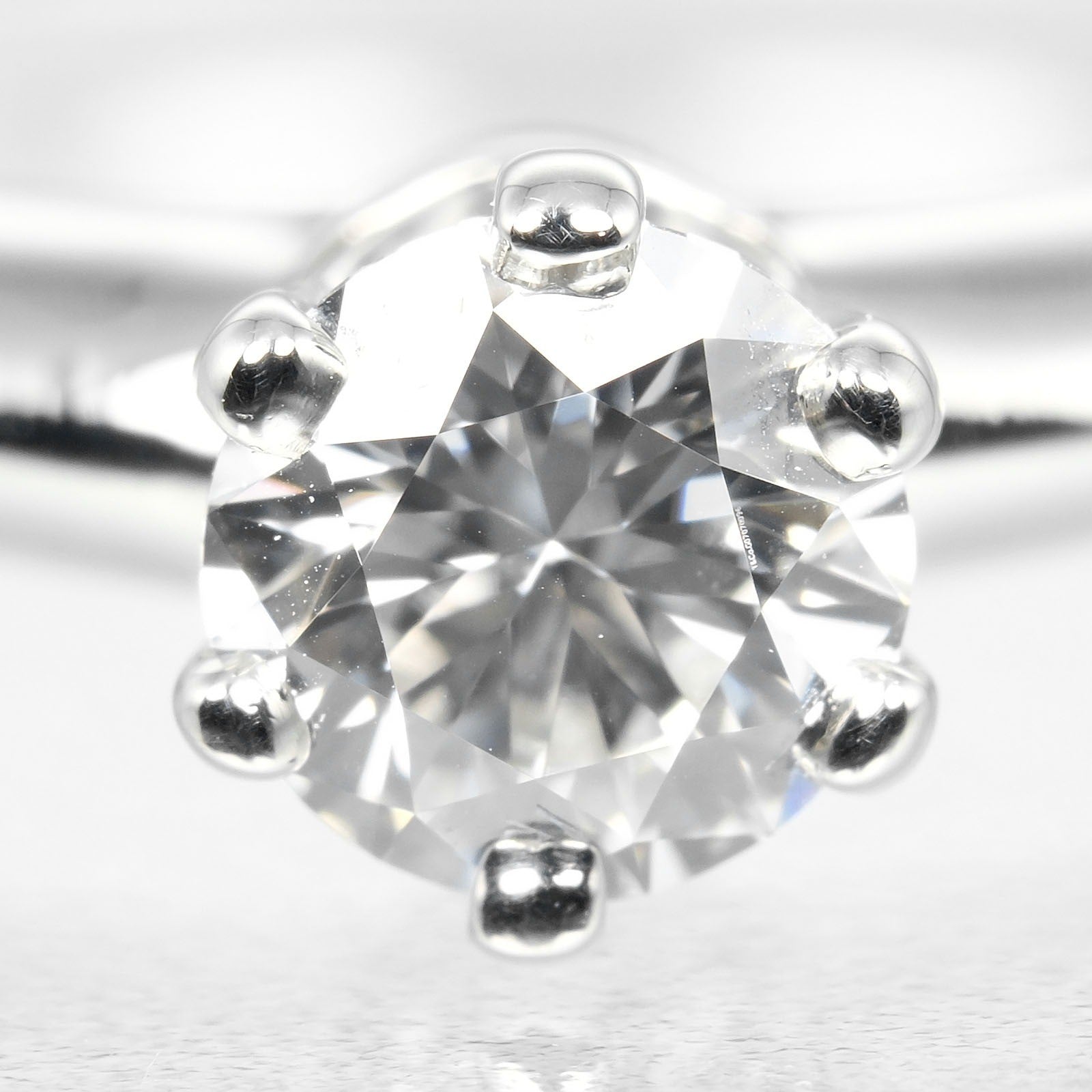 Tiffany & Co. Tiffany Setting Solitaire Ring Platinum With Rbc Diamond Silver Platinum Ring Jewelry (Pre-Owned)