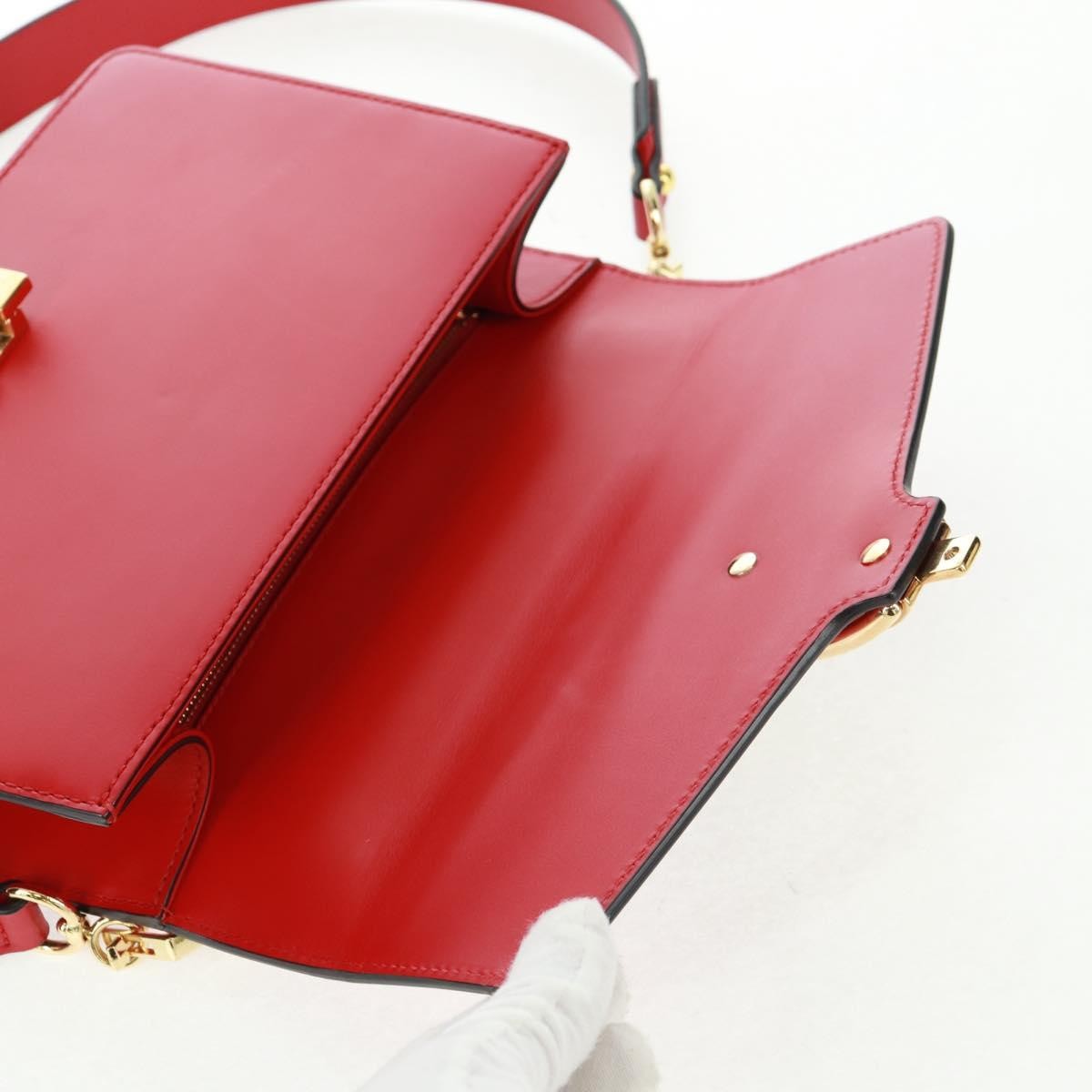Gucci Sylvie Shoulder Bag Leather Red Leather Shoulder Bag Bag (Pre-Owned)