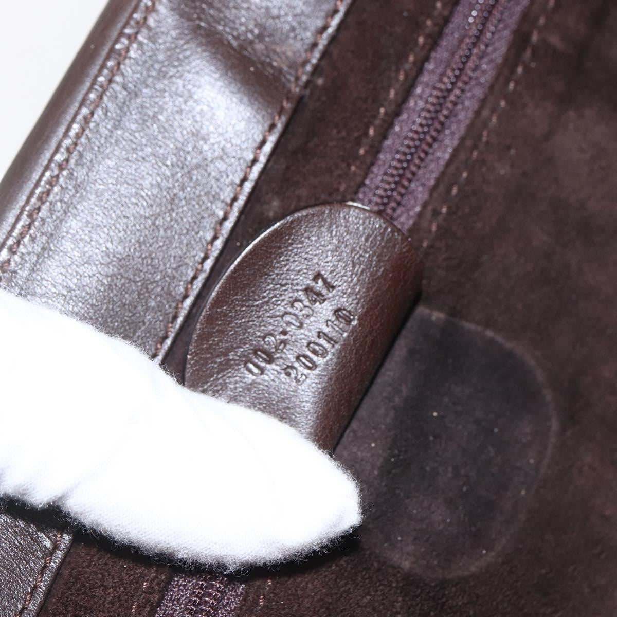 Gucci Vintage Handbag Leather Brown Leather Handbag (Pre-Owned)