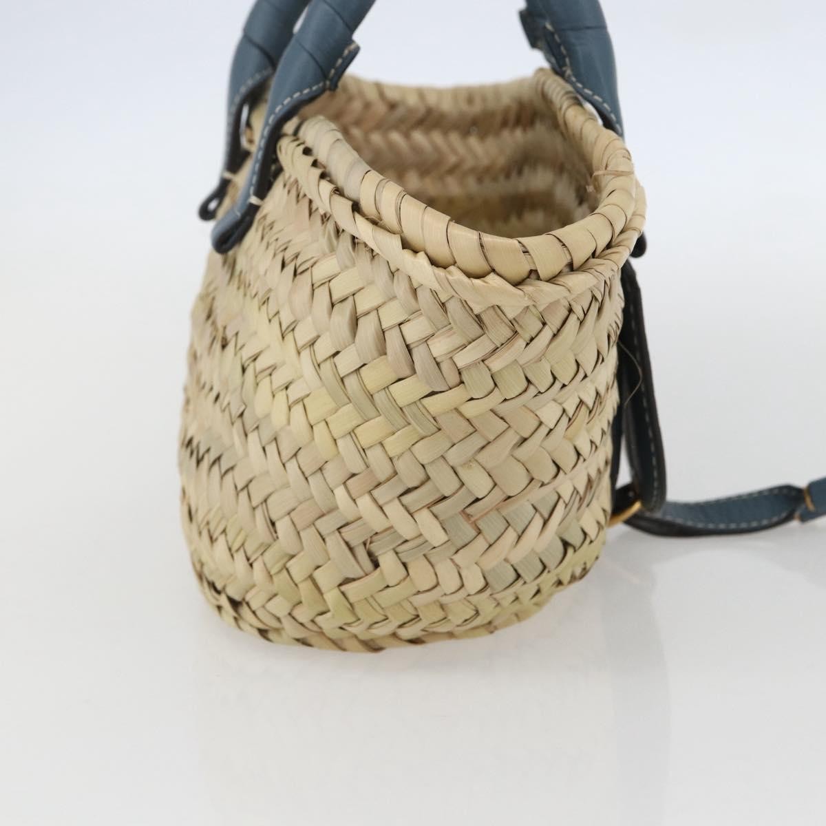 Chloe Marcie Basket Bag Raffia Beige Wicker Tote Bag Bag (Pre-Owned)