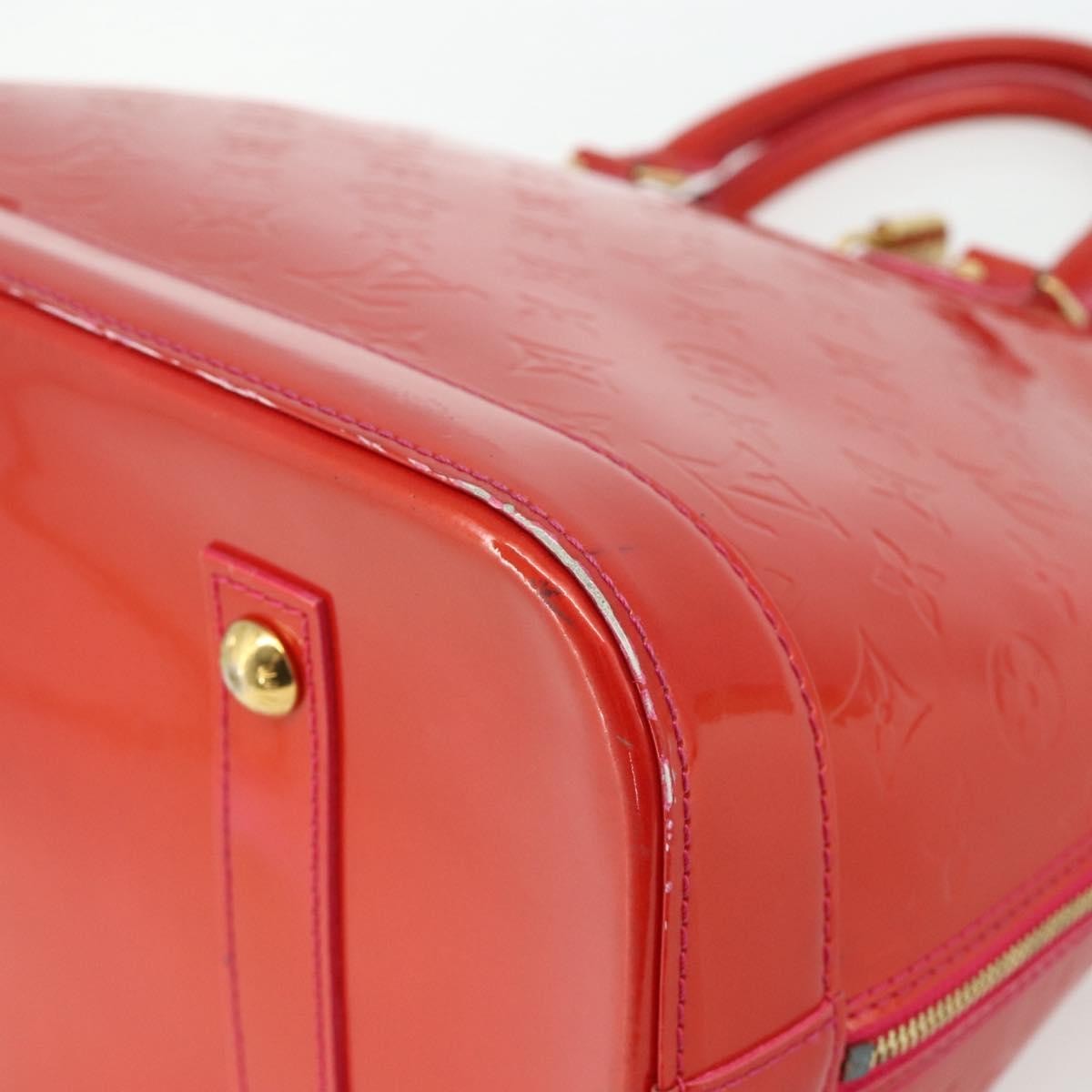 Louis Vuitton Alma Handbag Monogram Vernis Red Patent_Leather Handbag (Pre-Owned)