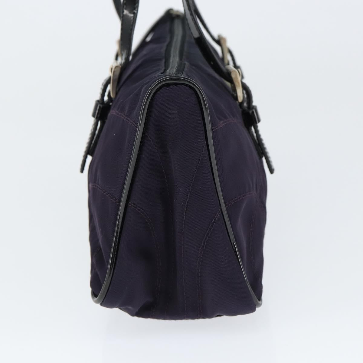 Prada Baguette Shoulder Bag Quilted Tessuto With Leather Purple Nylon Shoulder Bag Bag (Pre-Owned)
