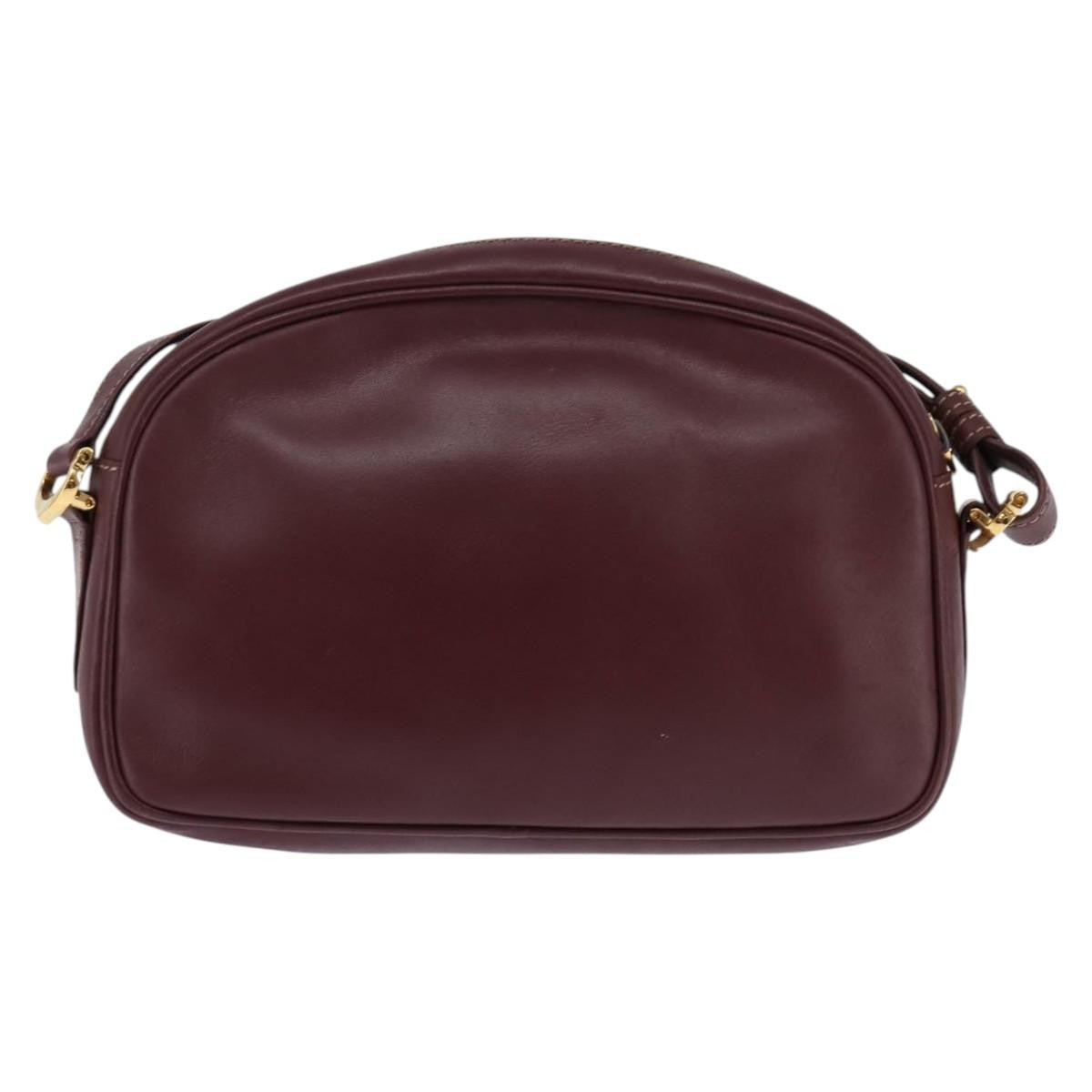 Cartier Must De Cartier Shoulder Bag Leather Burgundy Leather Shoulder Bag Bag (Pre-Owned)