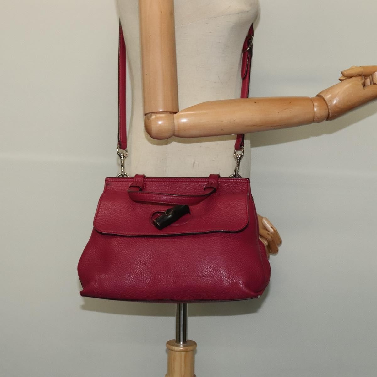 Gucci Bamboo Daily Top Handle Bag Leather Pink Leather Bag (Pre-Owned)