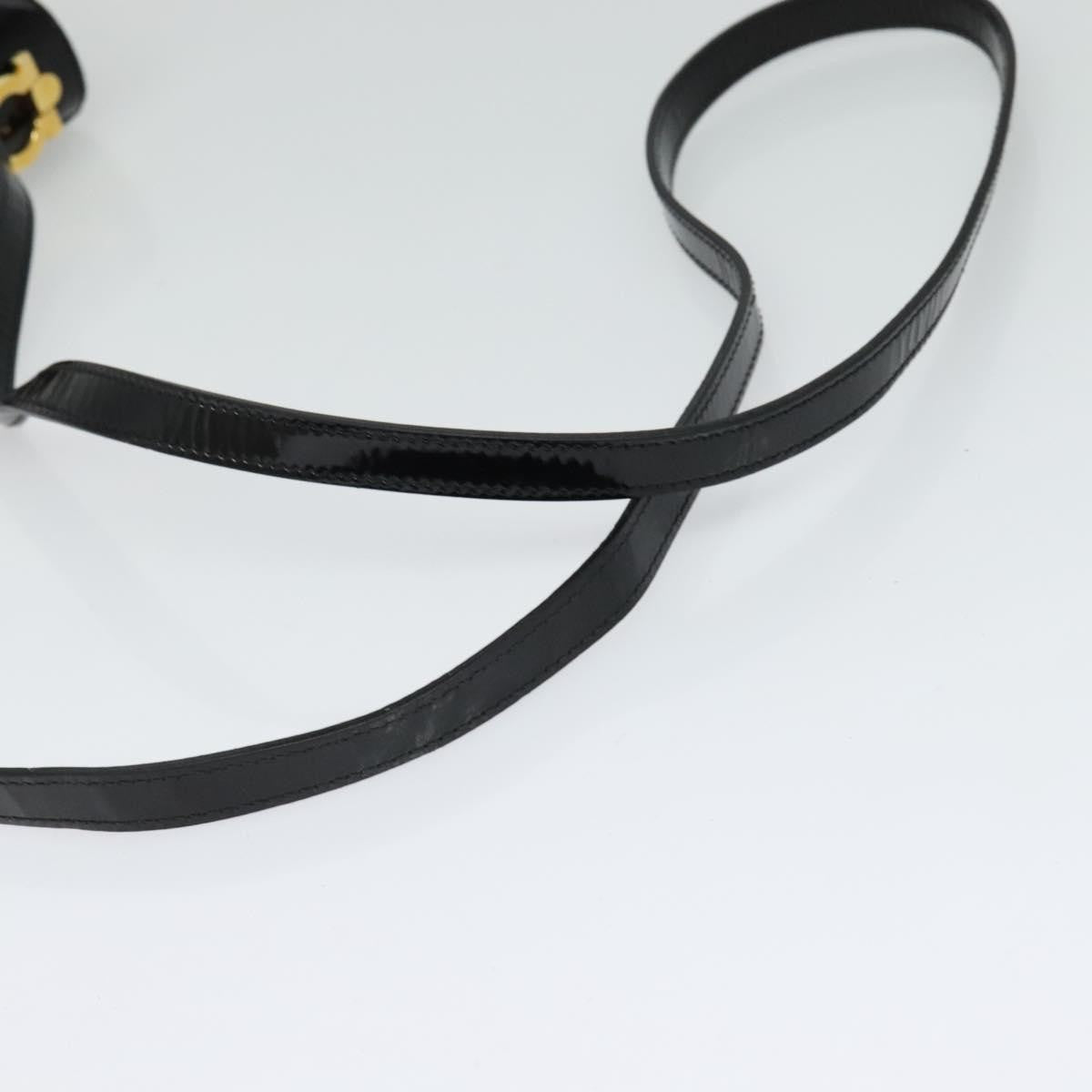 Salvatore Ferragamo Gancini Shoulder Bag Patent Leather Black Patent_Leather Shoulder Bag Bag (Pre-Owned)