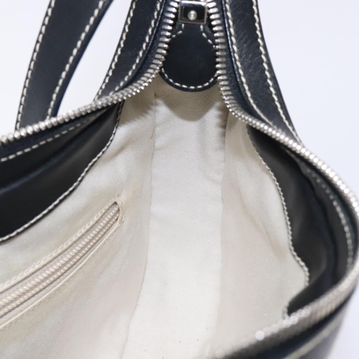 Salvatore Ferragamo Gancini Shoulder Bag Leather Black Leather Shoulder Bag Bag (Pre-Owned)
