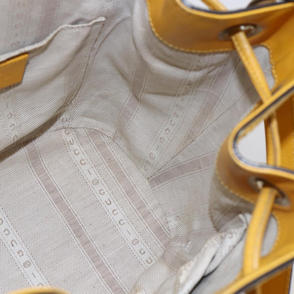 Gucci Bright Bucket Bag Diamante Leather Yellow Leather Shoulder Bag Bag (Pre-Owned)