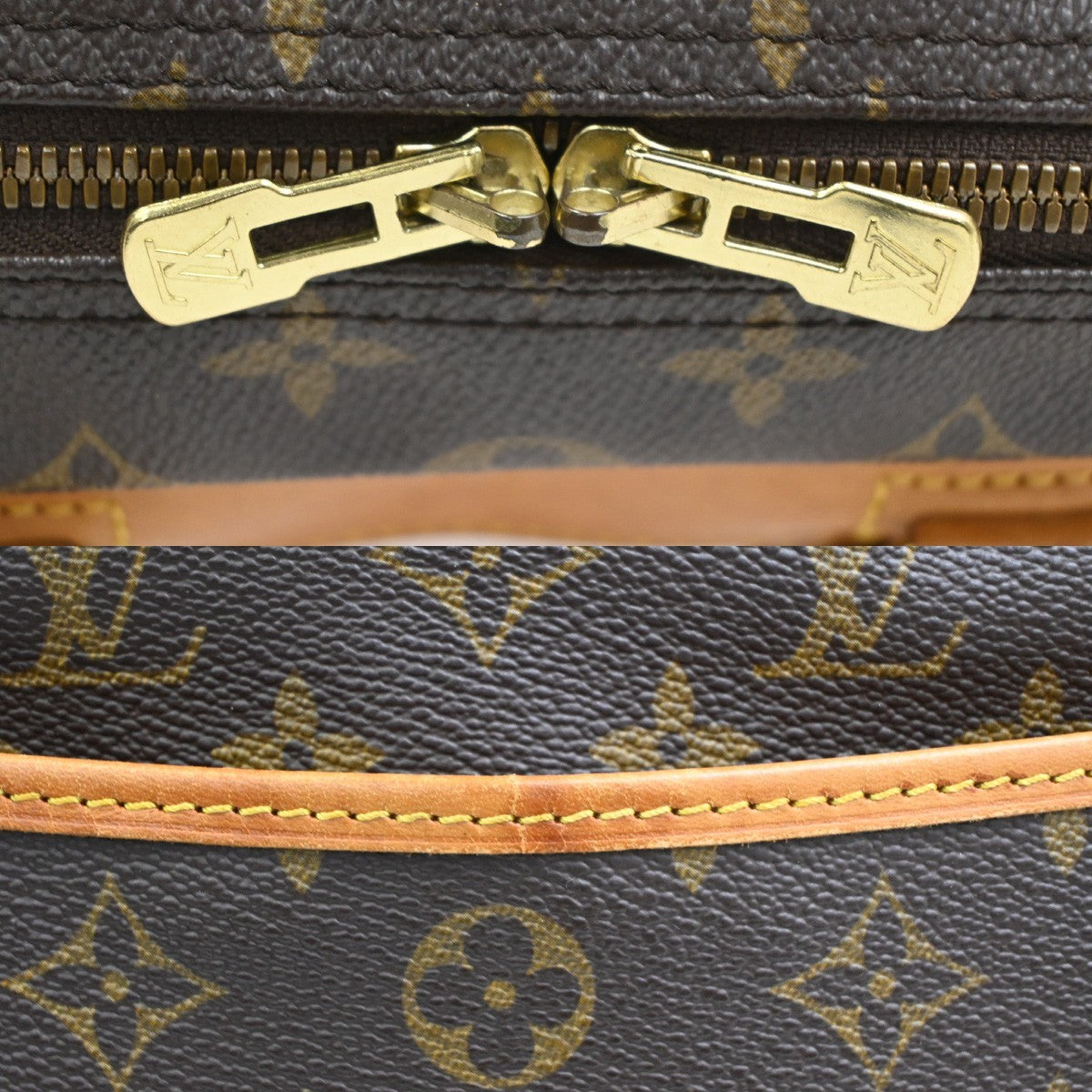 Louis Vuitton Deauville Handbag Monogram Canvas Brown Canvas Handbag (Pre-Owned)