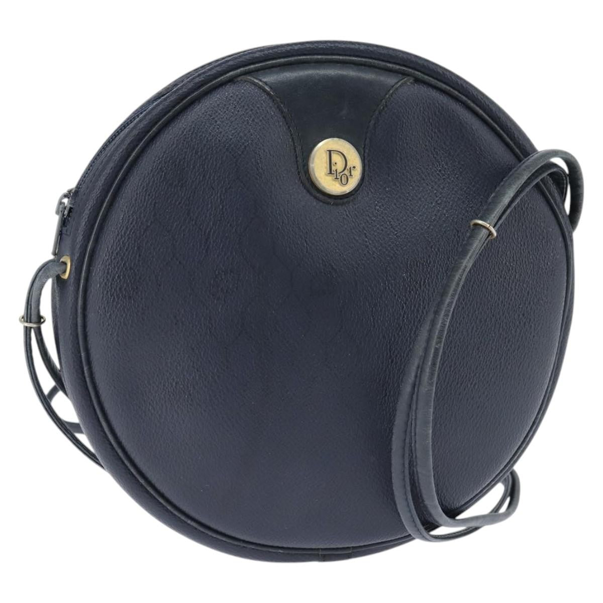 Christian Dior Vintage Honeycomb Shoulder Bag Canvas And Leather Navy Pvc Shoulder Bag Bag (Pre-Owned)