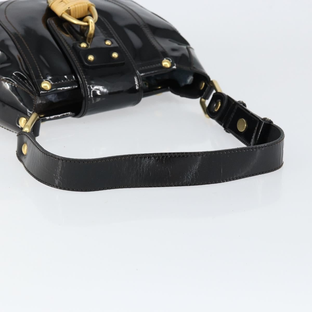 Salvatore Ferragamo Gancini Tote Patent Leather Black Patent_Leather Tote Bag Bag (Pre-Owned)