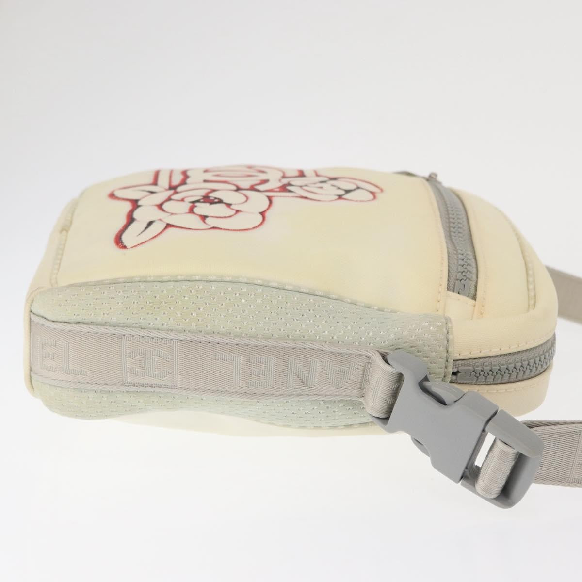 Chanel Sport Line Camera Crossbody Bag Nylon White Nylon Shoulder Bag Bag (Pre-Owned)