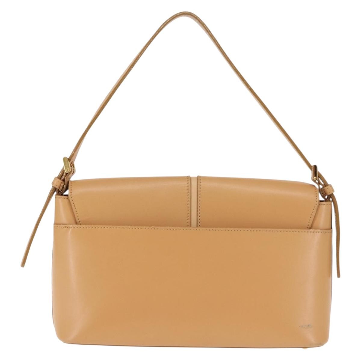 Burberry Shoulder Bag Leather Beige Leather Shoulder Bag Bag (Pre-Owned)