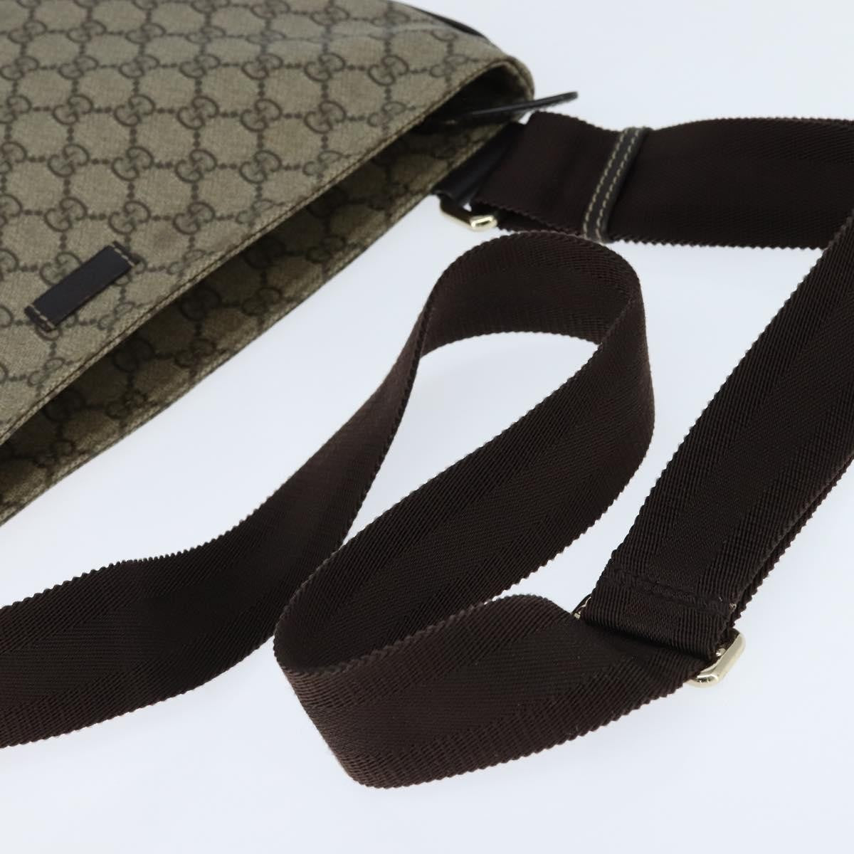 Gucci Zip Top Messenger Bag Gg Coated Canvas Beige Canvas Shoulder Bag Bag (Pre-Owned)