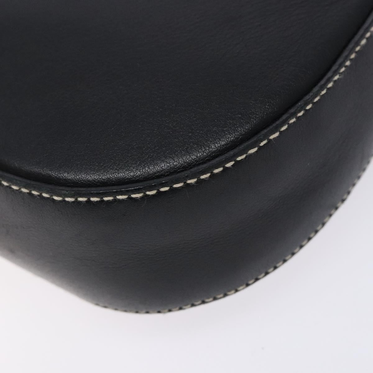 Salvatore Ferragamo Gancini Shoulder Bag Leather Black Leather Shoulder Bag Bag (Pre-Owned)