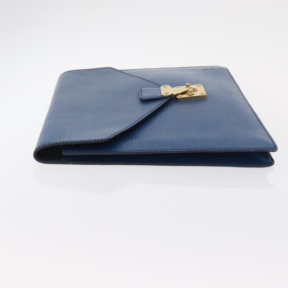 Louis Vuitton Porte-Documents Senateur Bag Epi Leather Blue Leather Clutche & Pouche Bag (Pre-Owned)