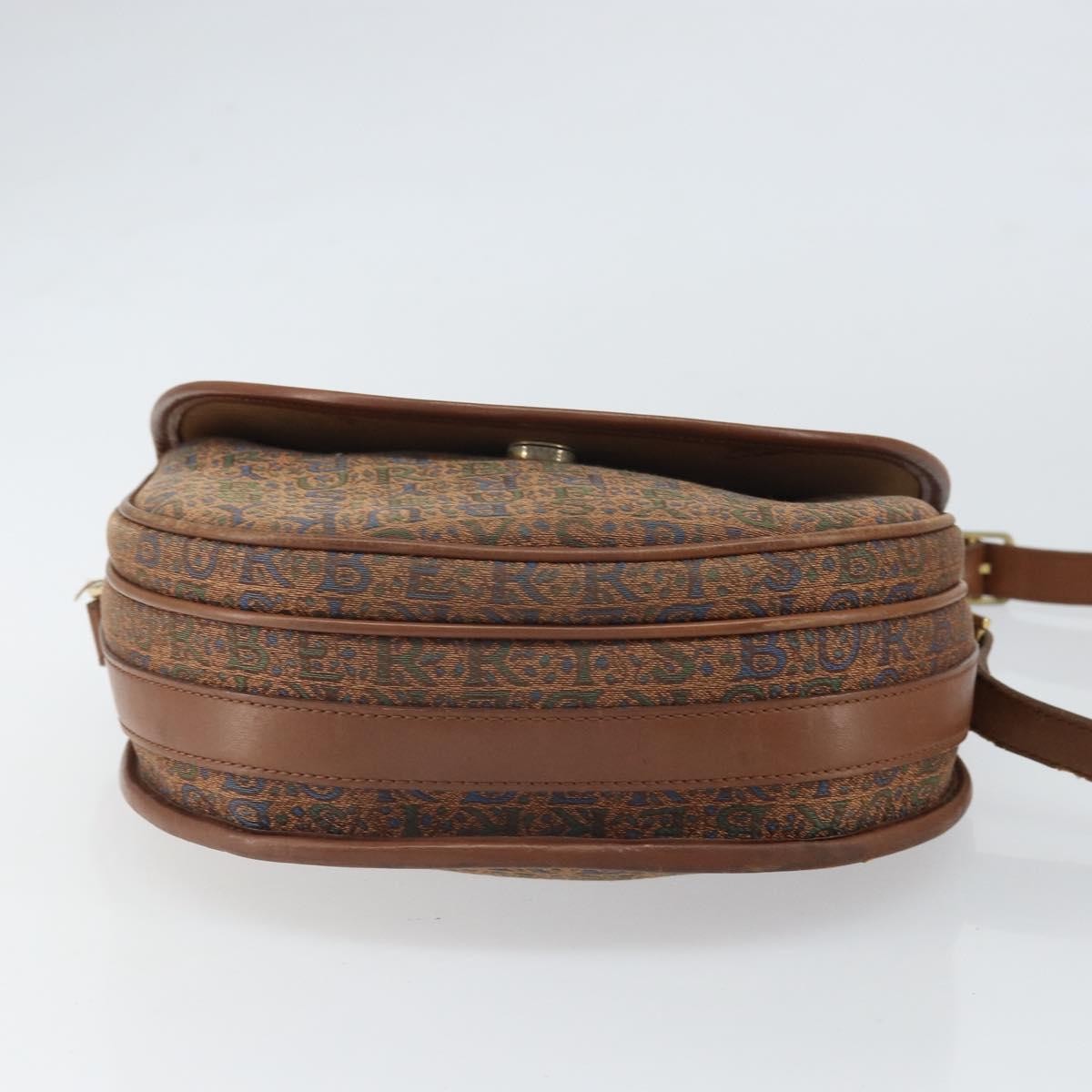 Burberry Flap Shoulder Bag Canvas Brown Canvas Shoulder Bag Bag (Pre-Owned)