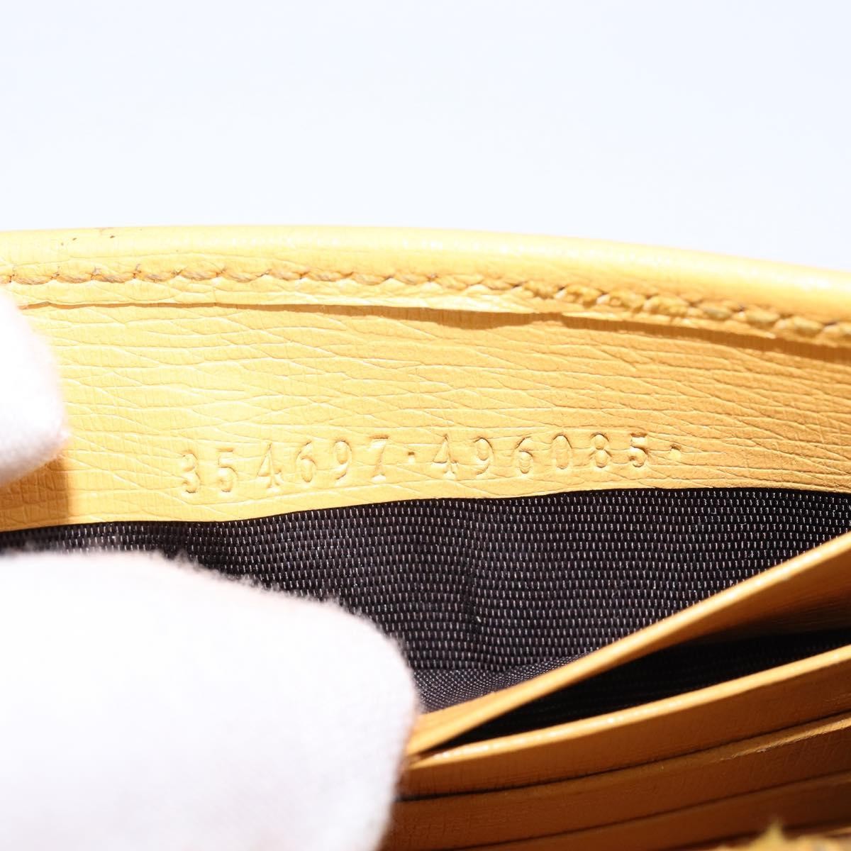 Gucci Betty Chain Wallet Leather Yellow Leather Clutche & Pouche Bag (Pre-Owned)