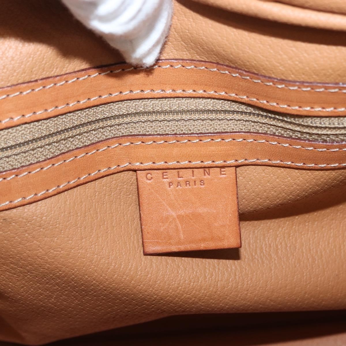 Celine Vintage Macadam Handbag Canvas And Leather Brown Canvas Handbag (Pre-Owned)