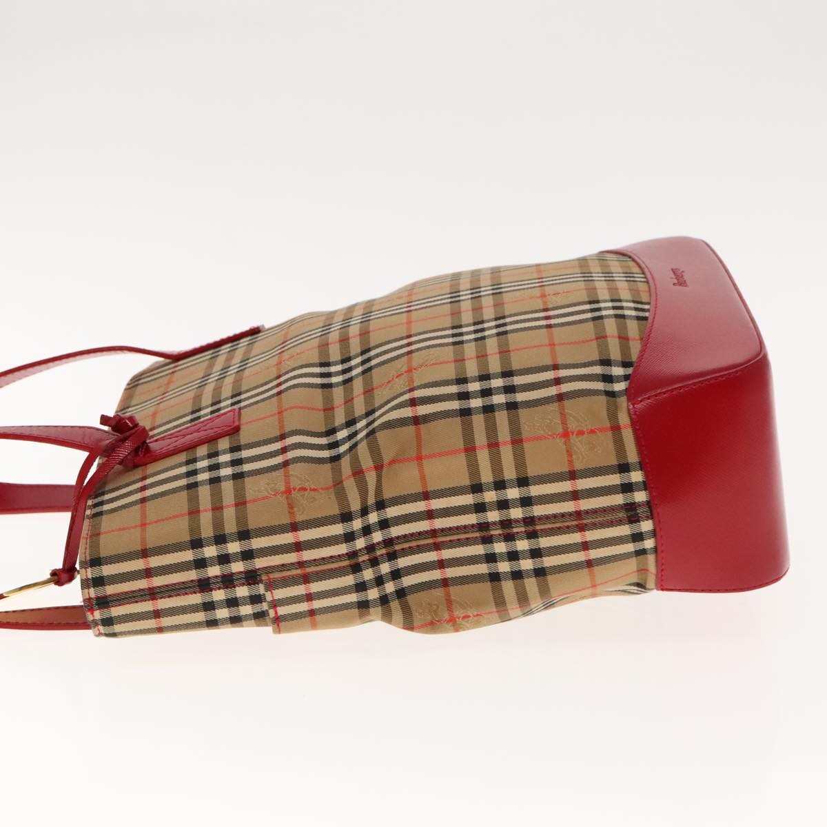 Burberry Nova Check Shoulder Bag Canvas And Leather Beige Canvas Shoulder Bag Bag (Pre-Owned)
