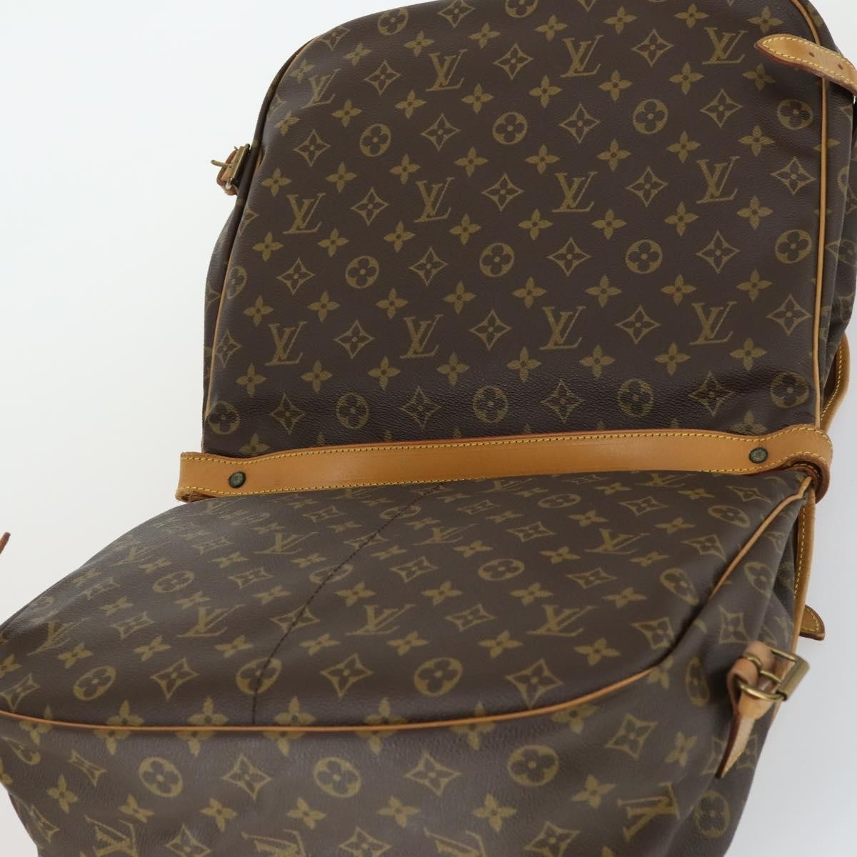 Louis Vuitton Saumur Handbag Monogram Canvas Brown Canvas Shoulder Bag Bag (Pre-Owned)