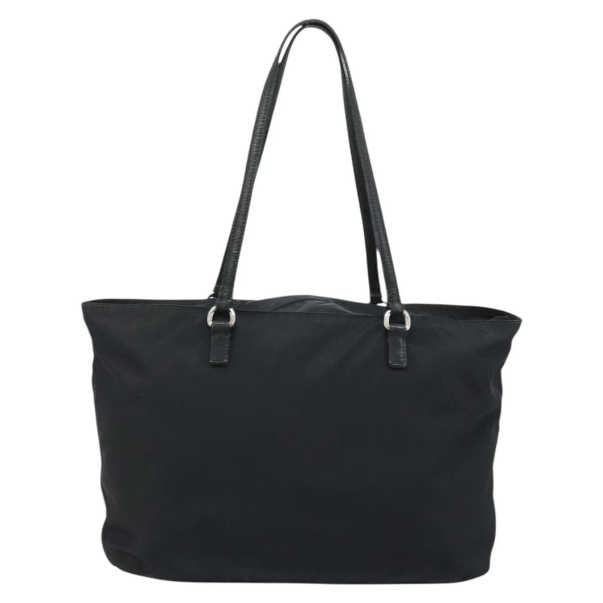 Prada Vintage Zip Tote Tessuto Black Nylon Tote Bag Bag (Pre-Owned)