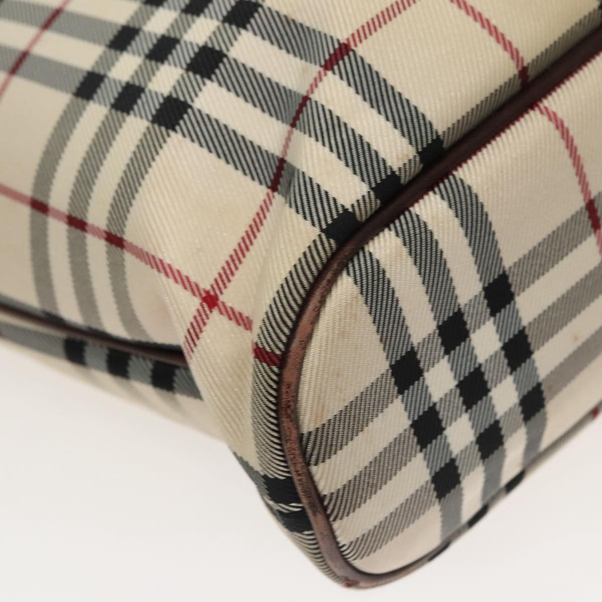 Burberry Nova Check Tote Canvas And Leather Beige Canvas Tote Bag Bag (Pre-Owned)