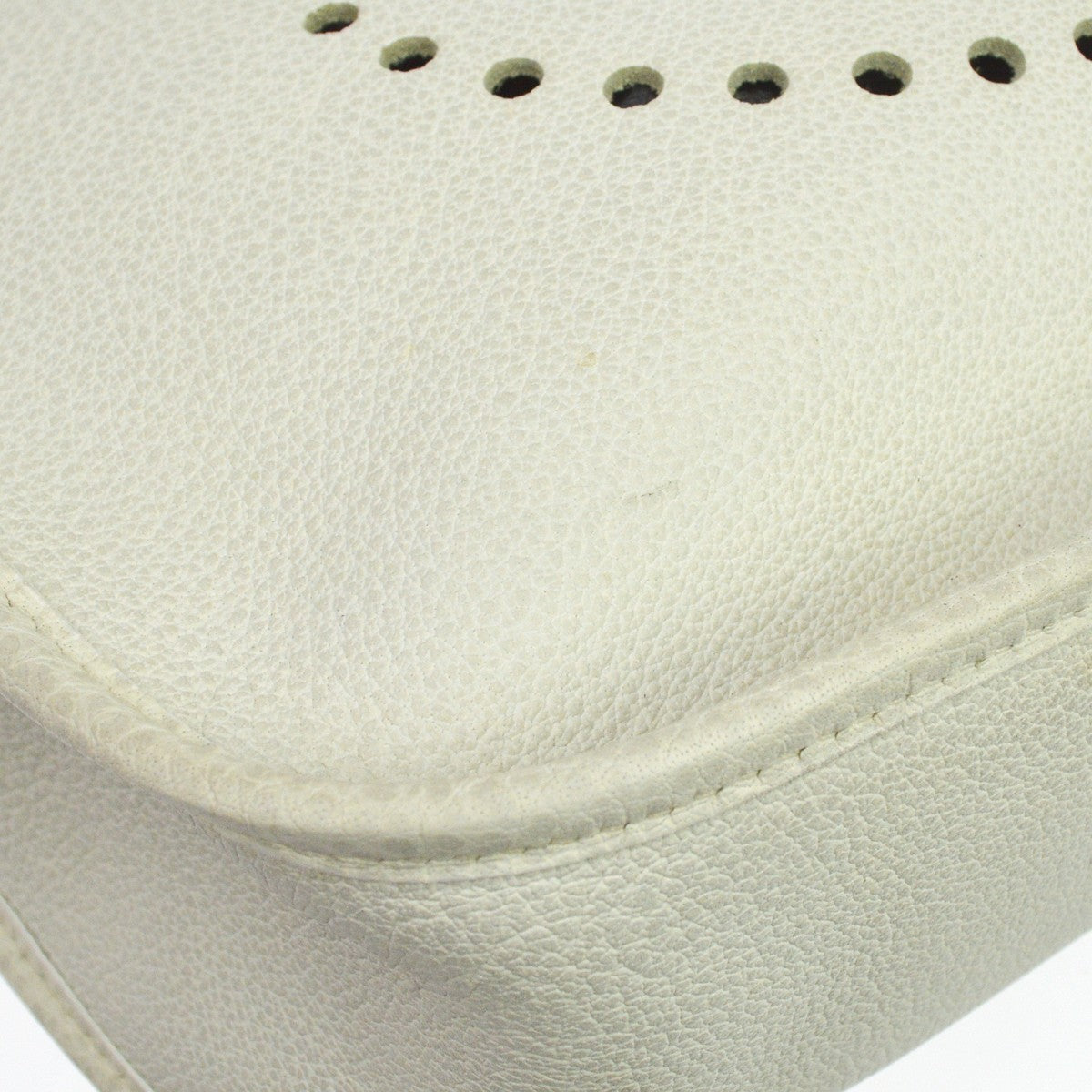 Hermes Evelyne Bag Gen I Clemence White Leather Shoulder Bag Bag (Pre-Owned)