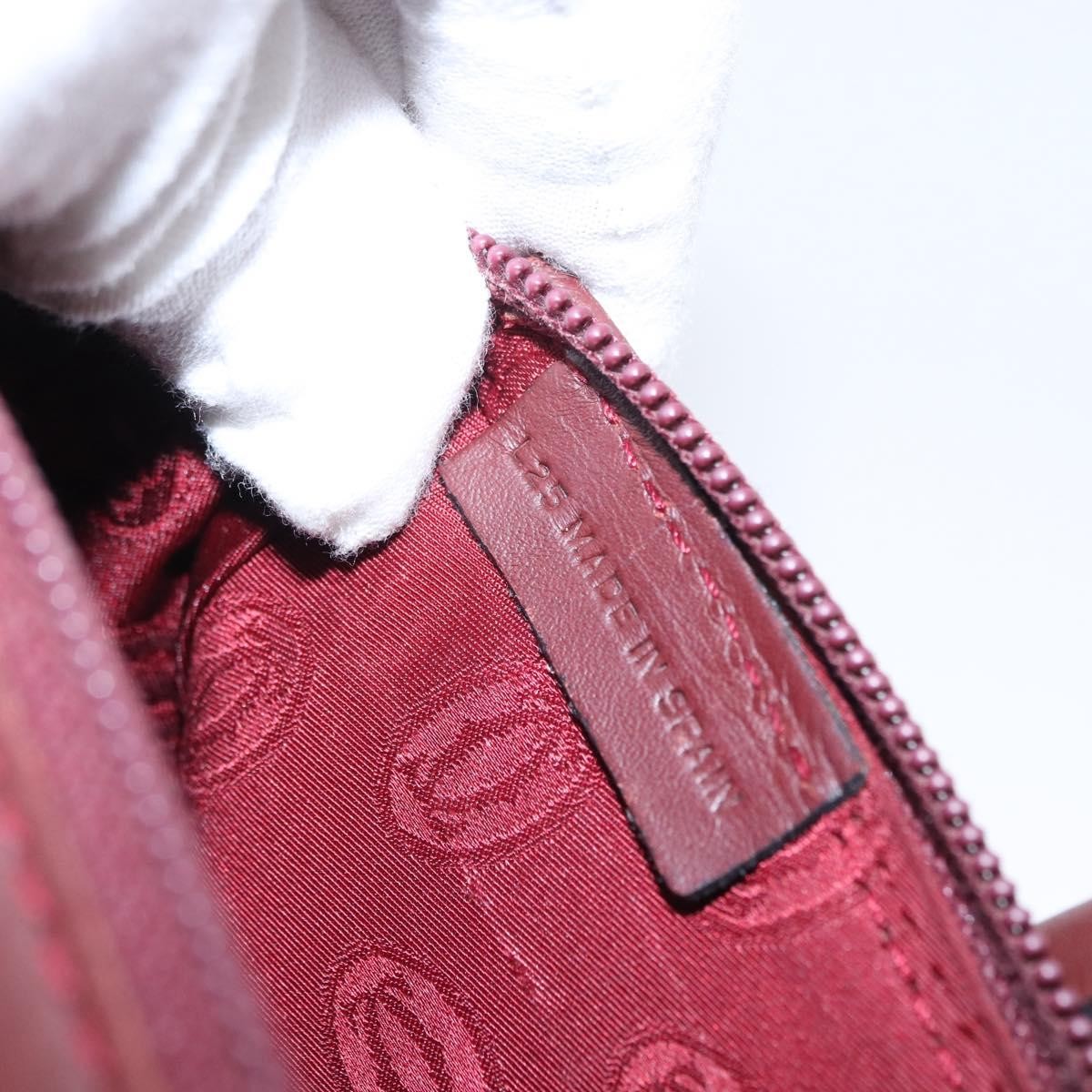 Cartier Must De Cartier Leather Burgundy Leather Handbag (Pre-Owned)