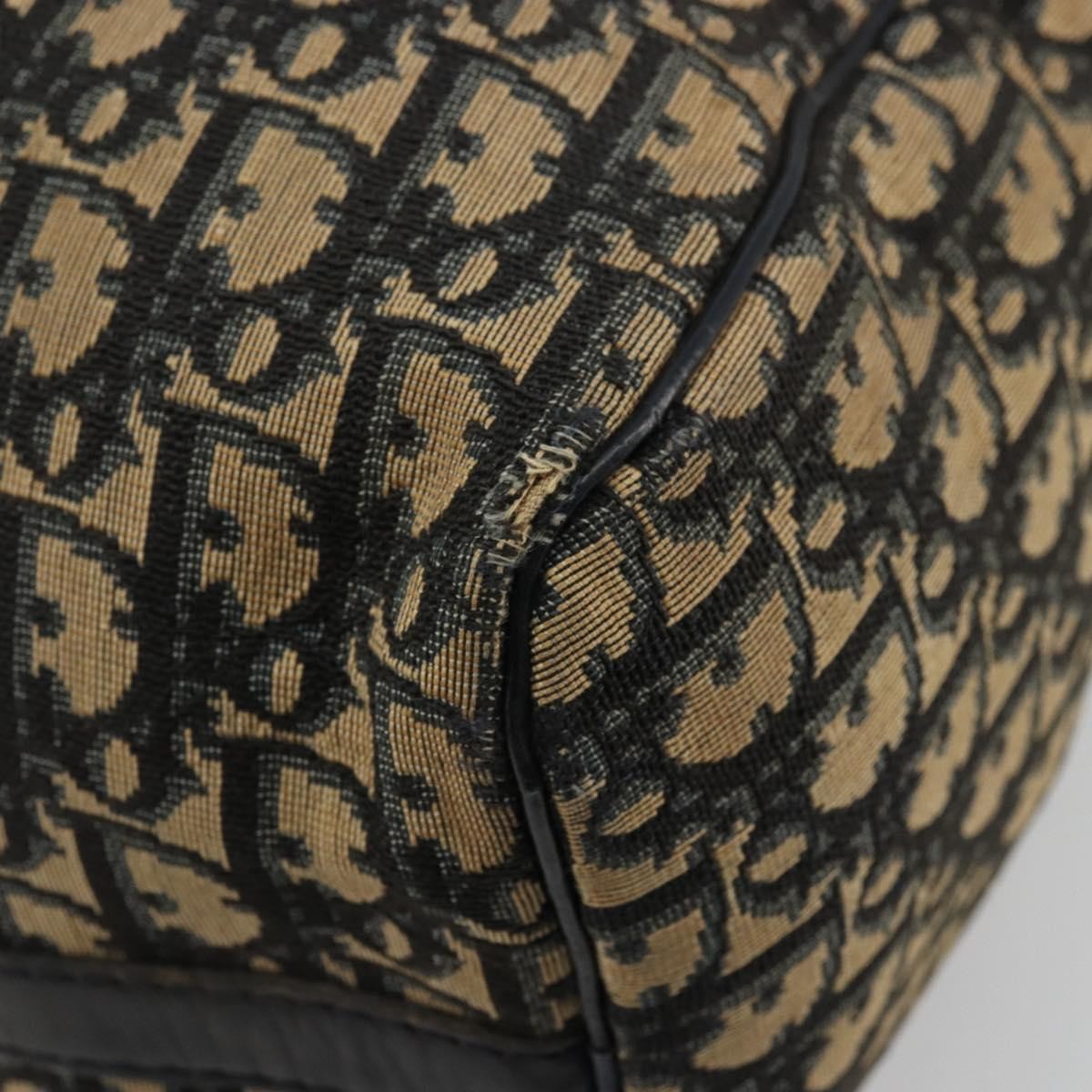 Christian Dior Vintage Trotter Handbag Canvas Navy Canvas Handbag (Pre-Owned)