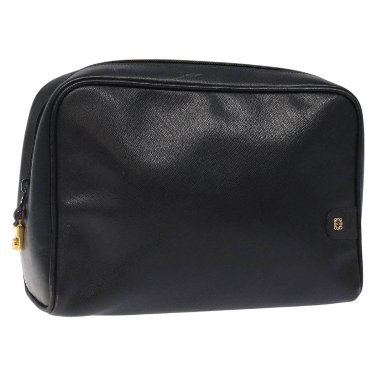 Loewe Anagram Clutch Bag Leather Black Leather Clutche & Pouche Bag (Pre-Owned)