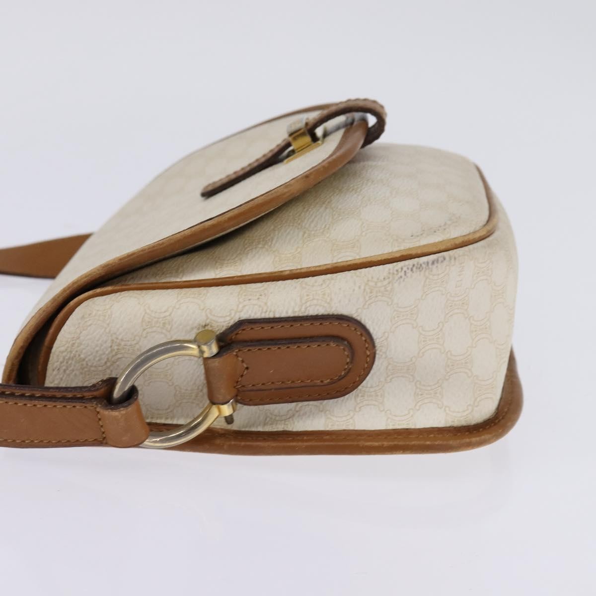 Celine Vintage Macadam Shoulder Bag Canvas And Leather Ecru Canvas Shoulder Bag Bag (Pre-Owned)