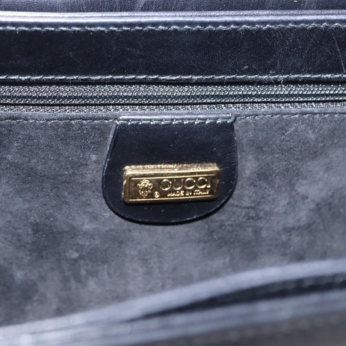 Gucci Vintage Handbag Leather Black Leather Handbag (Pre-Owned)