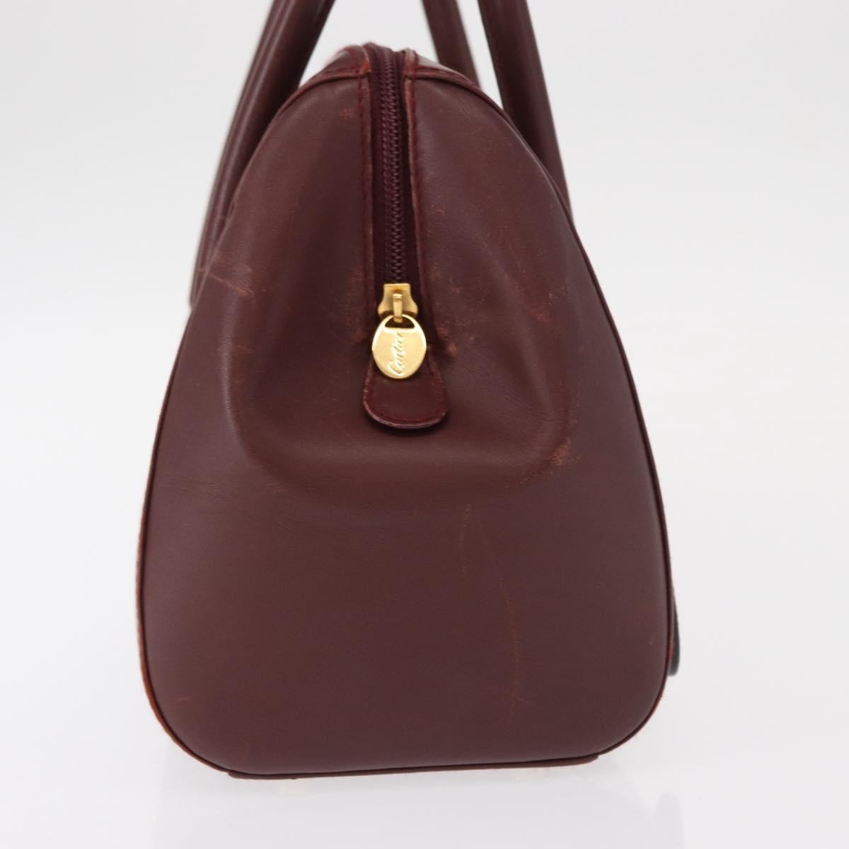 Cartier Must De Cartier Leather Burgundy Leather Handbag (Pre-Owned)