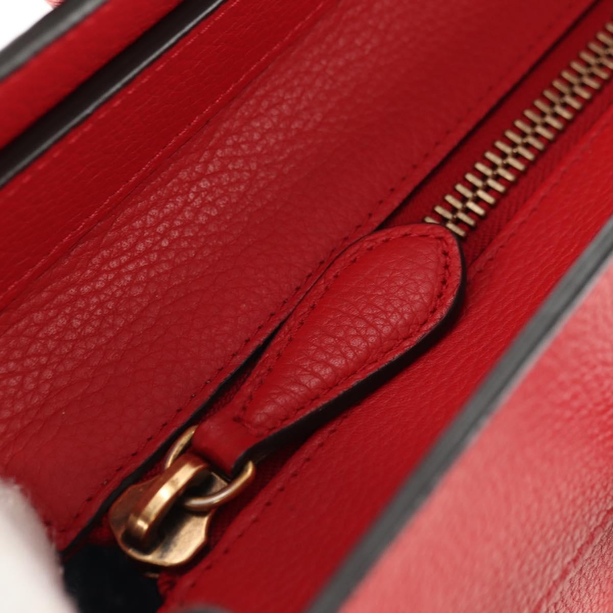 Celine Luggage Bag Grainy Leather Red Leather Handbag (Pre-Owned)