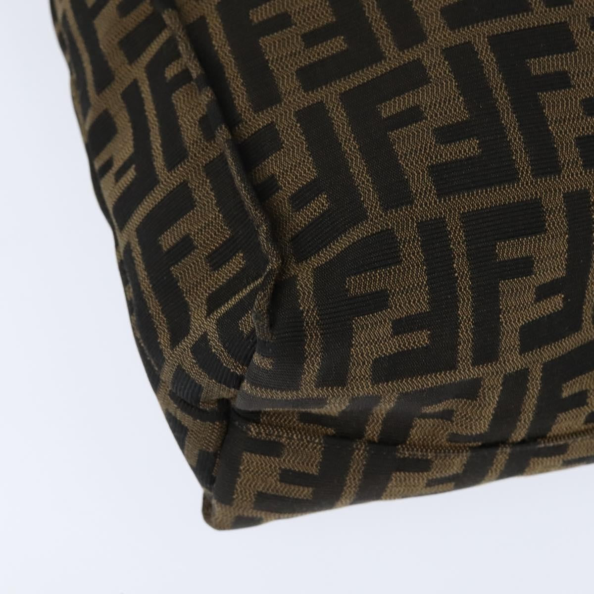 Fendi Open Shopping Tote Zucca Canvas Brown Canvas Tote Bag Bag (Pre-Owned)
