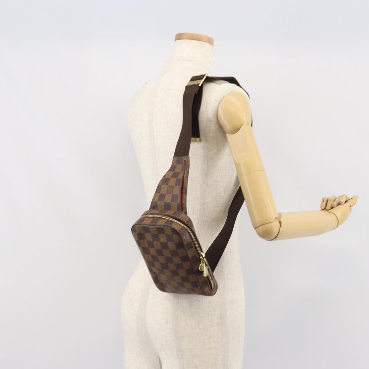 Louis Vuitton Geronimos Waist Bag Damier Brown Canvas Shoulder Bag Bag (Pre-Owned)