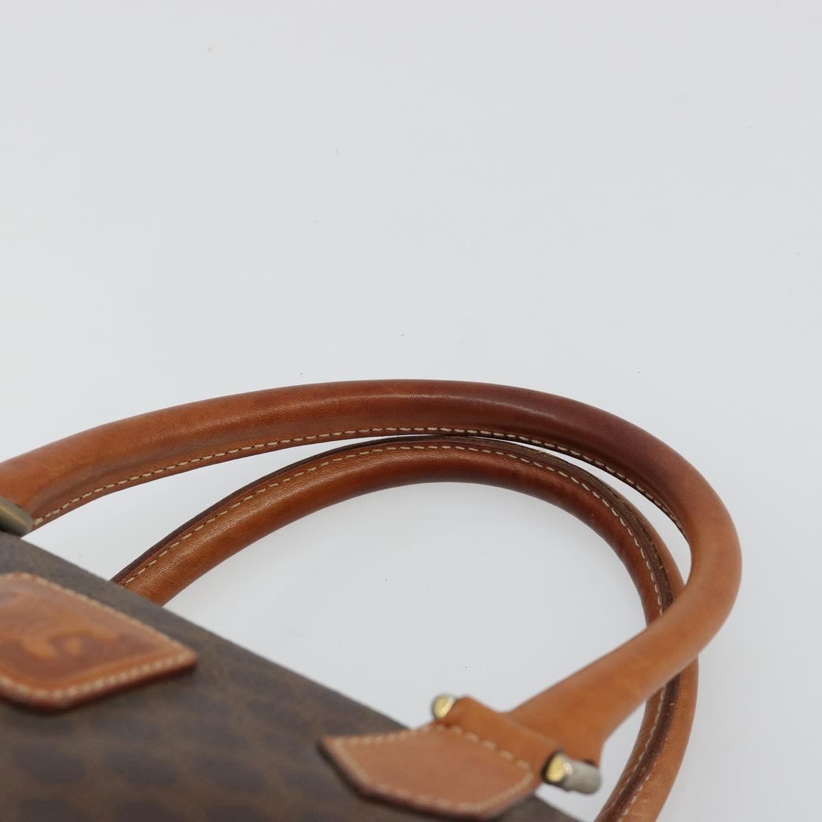 Celine Vintage Triomphe Handbag Canvas Brown Canvas Handbag (Pre-Owned)