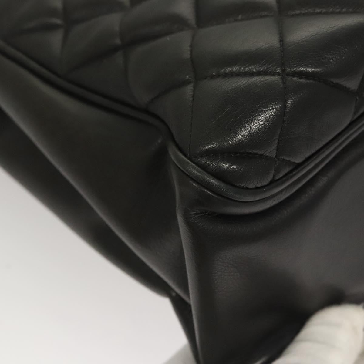Chanel Chain Shoulder Bag Leather Black Leather Shoulder Bag Bag (Pre-Owned)
