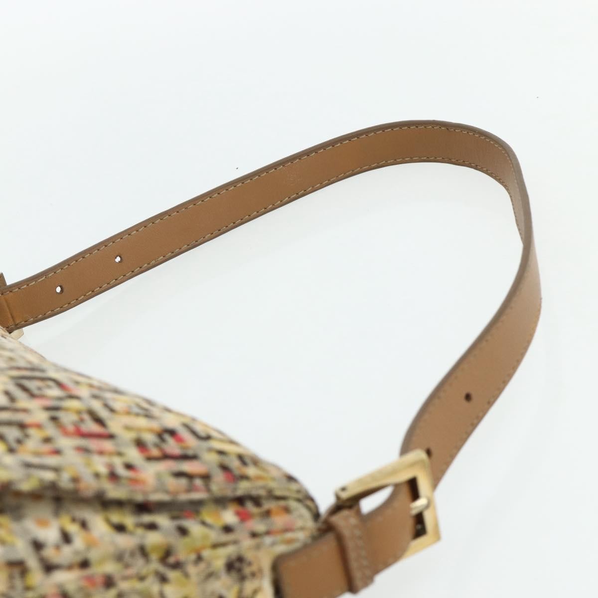 Fendi Mamma Baguette Zucca Canvas Beige Canvas Shoulder Bag Bag (Pre-Owned)