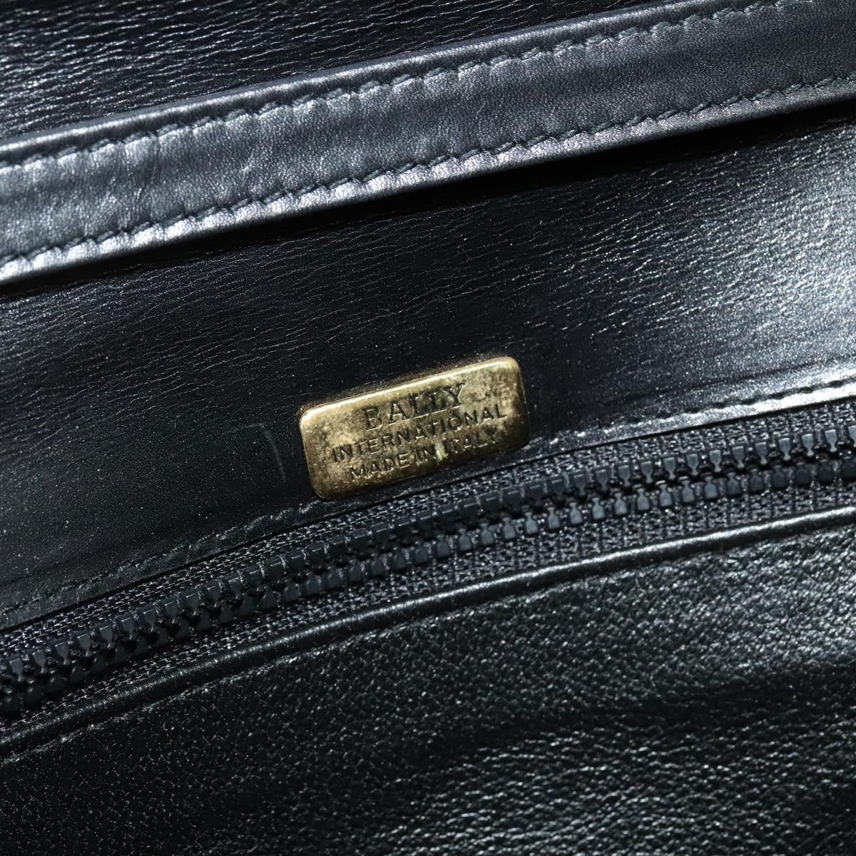 Bally Vintage Shoulder Bag Leather Black Leather Shoulder Bag Bag (Pre-Owned)