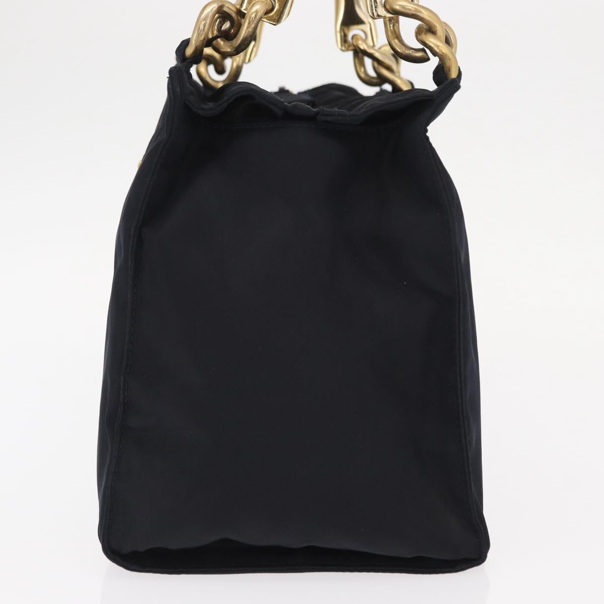 Prada Metal Handles Tote Tessuto Navy Nylon Tote Bag Bag (Pre-Owned)