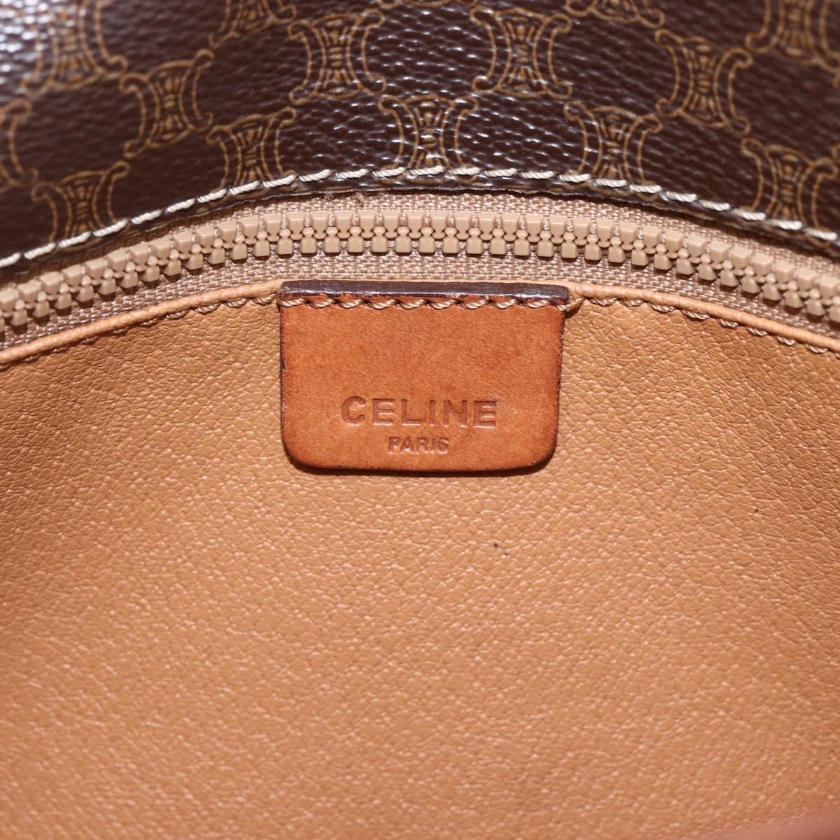 Celine Vintage Macadam Shoulder Bag Canvas Brown Canvas Shoulder Bag Bag (Pre-Owned)